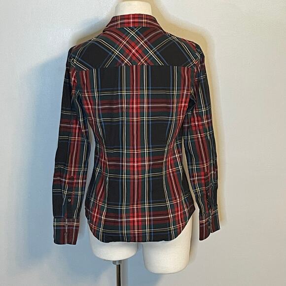 J.Crew Women’s Perfect Button Down Shirt Plaid Size 0 - Picture 2 of 5